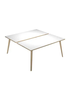 Scrivania a 2 Postazioni Contrapposte Woody Artexport - 160x166 cm - 6403B-DKA-3C (Rovere e Bianco)