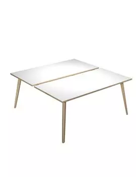 Scrivania a 2 Postazioni Contrapposte Woody Artexport - 160x166 cm - 6403B-DKA-3C (Rovere e Bianco)