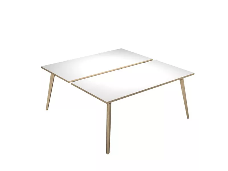 Scrivania a 2 Postazioni Contrapposte Woody Artexport - 160x166 cm - 6403B-DKA-3C (Rovere e Bianco)