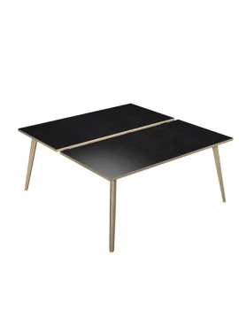 Scrivania a 2 Postazioni Contrapposte Woody Artexport - 160x166 cm - 6403B-DKA-8C (Rovere e Nero Venato)