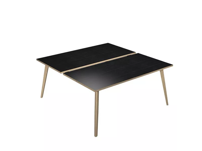 Scrivania a 2 Postazioni Contrapposte Woody Artexport - 160x166 cm - 6403B-DKA-8C (Rovere e Nero Venato)