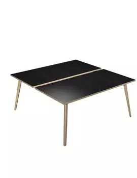 Scrivania a 2 Postazioni Contrapposte Woody Artexport - 180x166 cm - 6405B-DKA-8C (Rovere e Nero Venato)