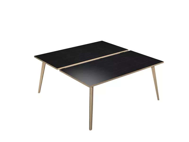 Scrivania a 2 Postazioni Contrapposte Woody Artexport - 180x166 cm - 6405B-DKA-8C (Rovere e Nero Venato)
