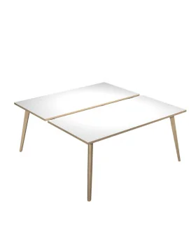 Scrivania a 2 Postazioni Contrapposte Woody Artexport - 180x166 cm - 6405B-DKA-3C (Rovere e Bianco)