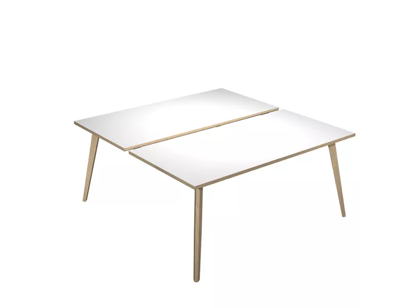 Scrivania a 2 Postazioni Contrapposte Woody Artexport - 180x166 cm - 6405B-DKA-3C (Rovere e Bianco)