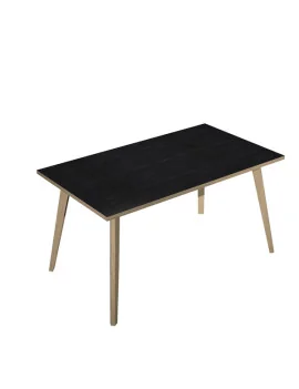 Scrivania Lineare Woody Artexport - 140x80 cm - 6402-DKA-8C (Rovere e Nero Venato)