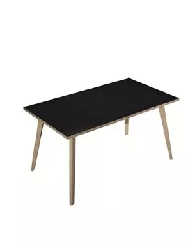 Scrivania Lineare Woody Artexport - 140x80 cm - 6402-DKA-8C (Rovere e Nero Venato)