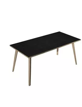 Scrivania Lineare Woody Artexport - 180x80 cm - 6405-DKA-8C (Rovere e Nero Venato)