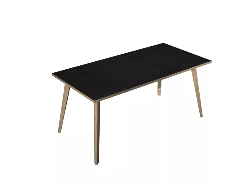 Scrivania Lineare Woody Artexport - 180x80 cm - 6405-DKA-8C (Rovere e Nero Venato)