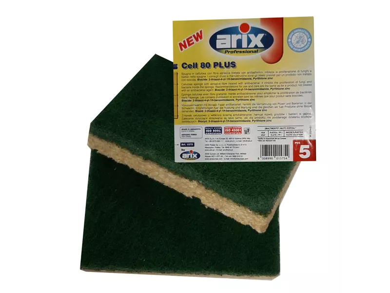 Spugna Cell 80 Plus Arix - Abrasiva e Antibatterica - 11575 (Verde Conf. 5) Spugna Cell 80 Plus Arix - Abrasiva e Antibatterica - 11575 (Verde Conf. 5)