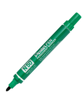 Marcatore Permanente N50 Pentel - Punta Tonda - 4,3 mm - N50-D (Verde)