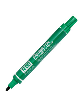 Marcatore Permanente N50 Pentel - Punta Tonda - 4,3 mm - N50-D (Verde)