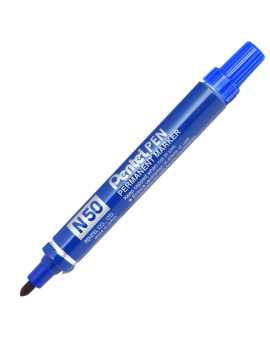 Marcatore Permanente N50 Pentel - Punta Tonda - 4,3 mm - N50-C (Blu)