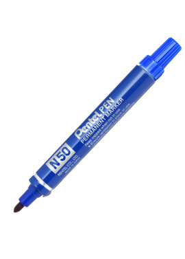 Marcatore Permanente N50 Pentel - Punta Tonda - 4,3 mm - N50-C (Blu)