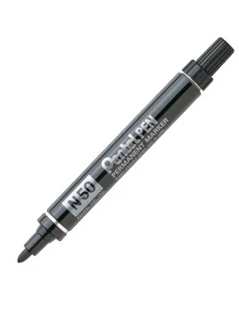 Marcatore Permanente N50 Pentel - Punta Tonda - 4,3 mm - N50-A (Nero)