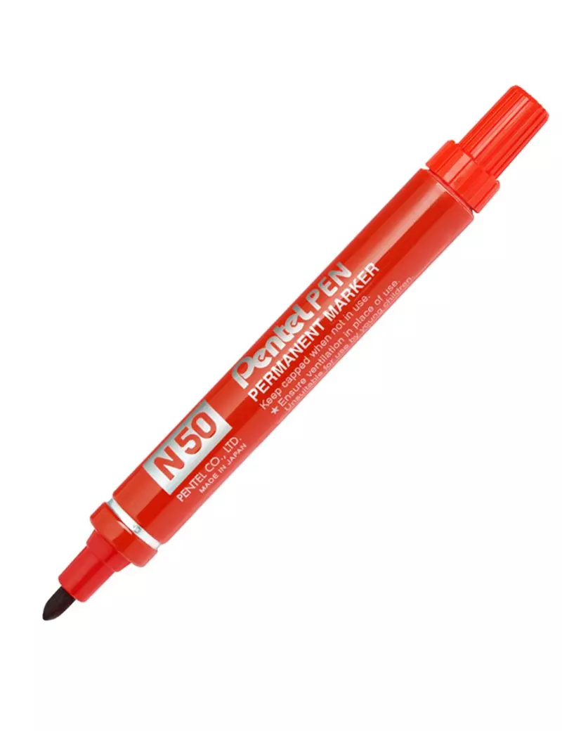 Marcatore Permanente N50 Pentel - Punta Tonda - 4,3 mm - N50-B (Rosso) Marcatore Permanente N50 Pentel - Punta Tonda - 4,3 mm - N50-B (Rosso)
