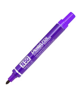 Marcatore Permanente N50 Pentel - Punta Tonda - 4,3 mm - N50-V (Viola)