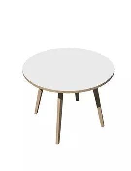 Tavolo Riunioni Woody Artexport - Rotondo - Diametro 100 cm - 6410-DKA-3C (Rovere e Bianco)