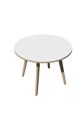 Tavolo Riunioni Woody Artexport - Rotondo - Diametro 100 cm - 6410-DKA-3C (Rovere e Bianco)