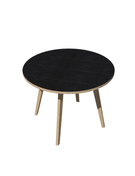 Tavolo Riunioni Woody Artexport - Rotondo - Diametro 100 cm - 6410-DKA-8C (Rovere e Nero Venato)