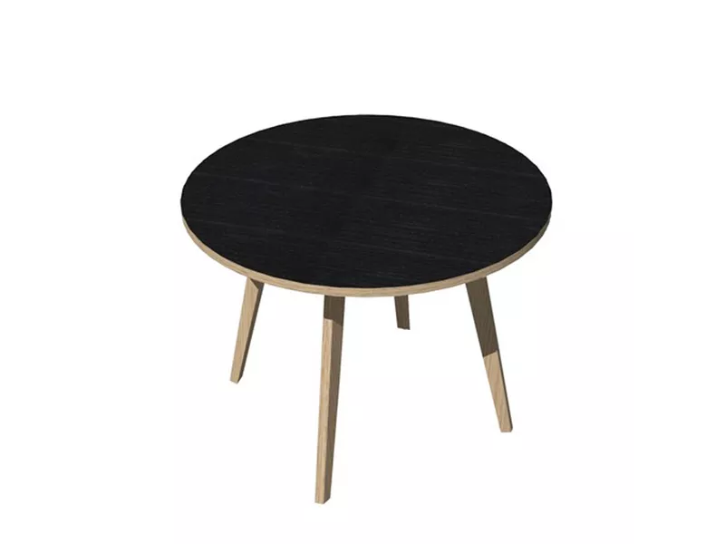 Tavolo Riunioni Woody Artexport - Rotondo - Diametro 100 cm - 6410-DKA-8C (Rovere e Nero Venato)