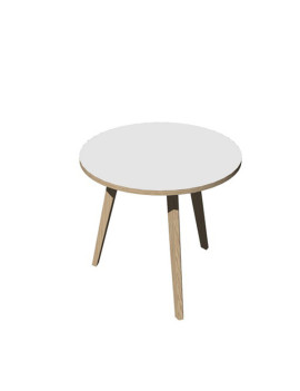 Tavolo Riunioni Woody Artexport - Rotondo - Diametro 80 cm - 6408-DKA-3C (Rovere e Bianco)