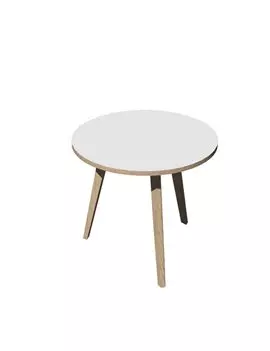 Tavolo Riunioni Woody Artexport - Rotondo - Diametro 80 cm - 6408-DKA-3C (Rovere e Bianco)