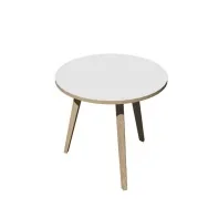 Tavolo Riunioni Woody Artexport - Rotondo - Diametro 80 cm - 6408-DKA-3C (Rovere e Bianco)