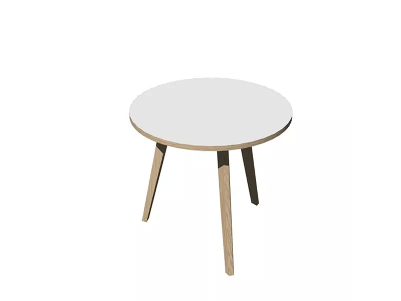 Tavolo Riunioni Woody Artexport - Rotondo - Diametro 80 cm - 6408-DKA-3C (Rovere e Bianco)