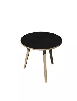 Tavolo Riunioni Woody Artexport - Rotondo - Diametro 80 cm - 6408-DKA-8C (Rovere e Nero Venato)