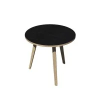 Tavolo Riunioni Woody Artexport - Rotondo - Diametro 80 cm - 6408-DKA-8C (Rovere e Nero Venato)