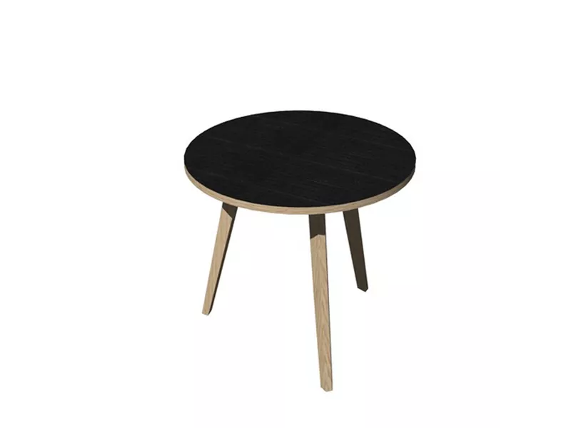 Tavolo Riunioni Woody Artexport - Rotondo - Diametro 80 cm - 6408-DKA-8C (Rovere e Nero Venato)