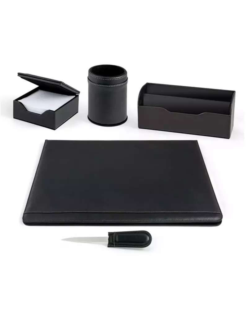 Servizio Scrittoio William City Time - Ecopelle - 5 Accessori - 60451 (Nero) Servizio Scrittoio William City Time - Ecopelle - 5 Accessori - 60451 (Nero)