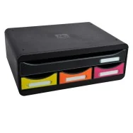 Cassettiera Toolbox Exacompta - 4 Cassetti - 27x35,5x13,5 cm - 319798D (Nero e Arlecchino)