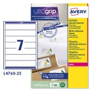 Etichette Adesive per Raccoglitori Avery - Laser - 192x38 mm - L4760-25 (Bianco Conf. 25)