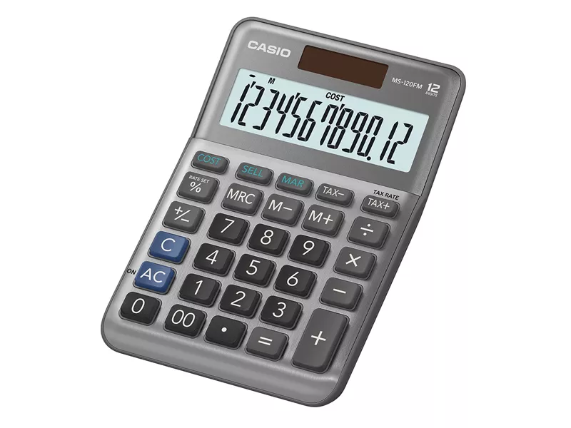 Calcolatrice da Tavolo MS-120BM Casio (Grigio) Calcolatrice da Tavolo MS-120BM Casio (Grigio)