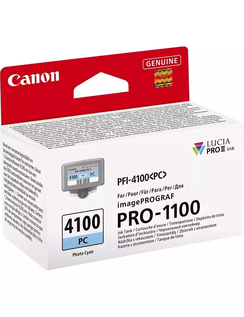 Cartuccia Originale Canon PFI-4100pc 6781C001 (Ciano Foto 80 ml) Cartuccia Originale Canon PFI-4100pc 6781C001 (Ciano Foto 80 ml)