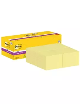 Post-it Notes Super Sticky 654-SSCY-VP24 3M - 76x76 mm - 7100236613 (Giallo Canary Conf. 24)