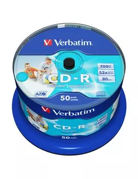 CD-R Verbatim - Spindle - 700 MB - 52x - Data Life Plus - Printable - 43438 (Conf. 50)