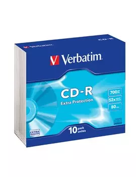 CD-R Verbatim - Slim Box - 700 MB - 52x - Data Life Extra Protection - 43415 (Conf. 10)