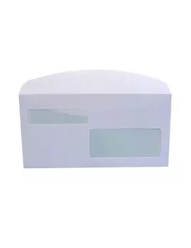 Buste Commerciali Blasetti - 11,5x22,7 cm - Taglio Dritto - Gommata con Doppia Finestra - 80 g - 112 (Bianco Conf. 500)