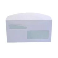 Buste Commerciali Blasetti - 11,5x22,7 cm - Taglio Dritto - Gommata con Doppia Finestra - 80 g - 112 (Bianco Conf. 500)