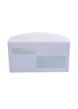 Buste Commerciali Blasetti - 11,5x22,7 cm - Taglio Dritto - Gommata con Doppia Finestra - 80 g - 112 (Bianco Conf. 500)