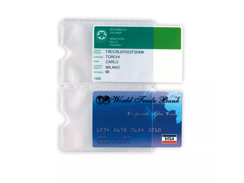Busta Porta Card Sei Rota - 2 Tasche - 5,8x8,7 cm - 484302 (Trasparente Conf. 50)