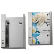 Dispenser per Guanti Monouso Medial International - 24,5x7,3x35 cm - 773021 (Argento)