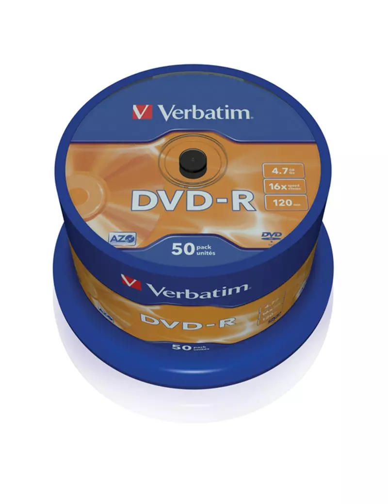 DVD Verbatim - DVD-R - 4,7 GB - 16x - Spindle - 43548 (Conf. 50) DVD Verbatim - DVD-R - 4,7 GB - 16x - Spindle - 43548 (Conf. 50)