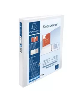 Raccoglitore Personalizzabile Kreacover Exacompta - A4 Maxi - 4 Anelli a D 25 mm - 51846E (Bianco Conf. 10)