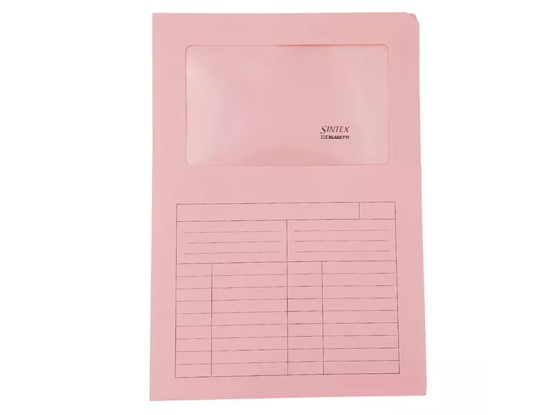 Cartellina in Cartoncino a L Sintex Blasetti - 22x31 cm - 115 g - con Finestra - 574 (Rosa Conf. 50)