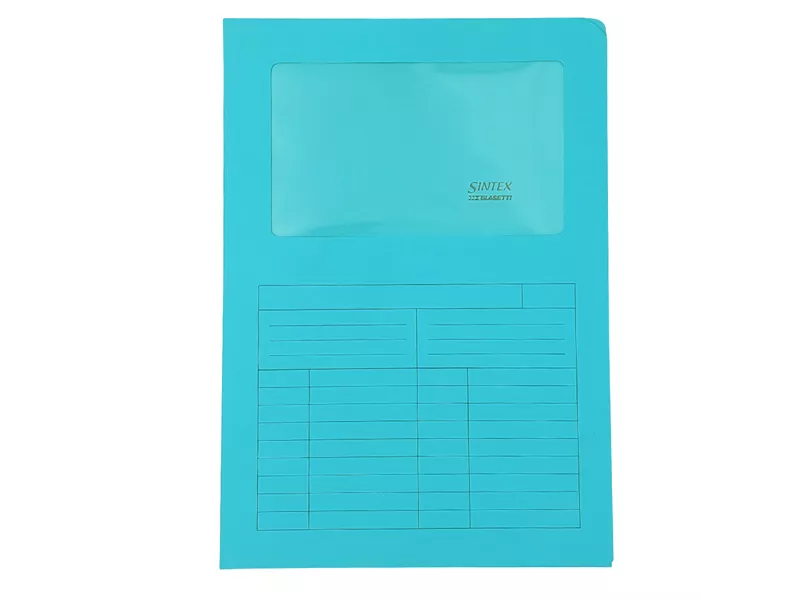 Cartellina in Cartoncino a L Sintex Blasetti - 22x31 cm - 115 g - con Finestra - 580 (Acqua Marina Conf. 50) Cartellina in Cartoncino a L Sintex Blasetti - 22x31 cm - 115 g - con Finestra - 580 (Acqua Marina Conf. 50)