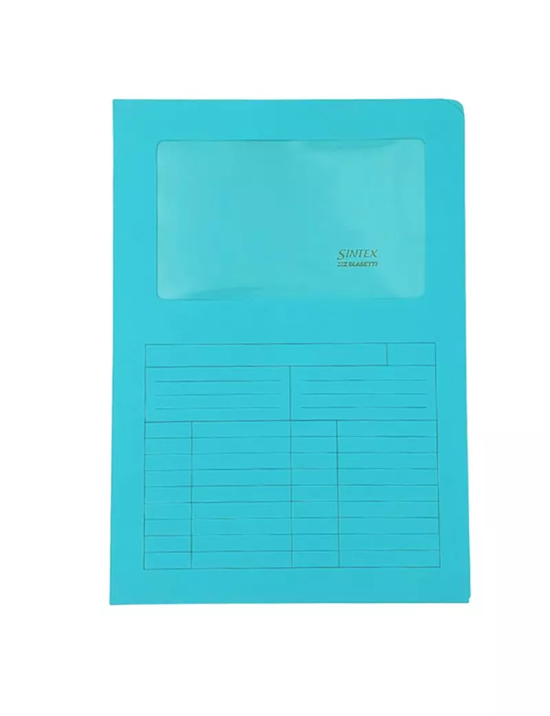 Cartellina in Cartoncino a L Sintex Blasetti - 22x31 cm - 115 g - con Finestra - 580 (Acqua Marina Conf. 50) Cartellina in Cartoncino a L Sintex Blasetti - 22x31 cm - 115 g - con Finestra - 580 (Acqua Marina Conf. 50)